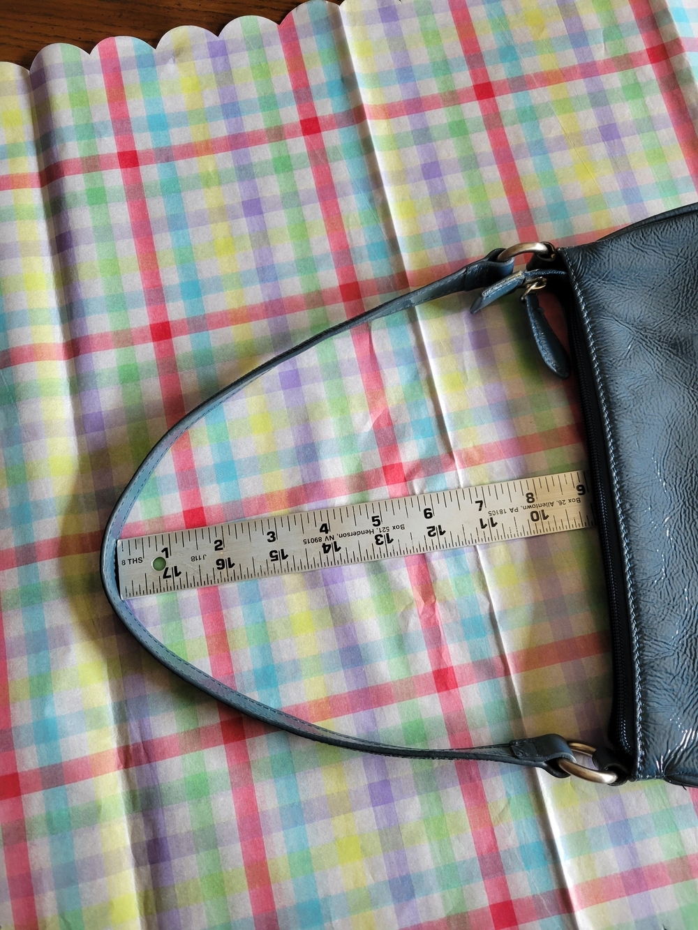 Wilson Leather Slate Blue Baguette Shoulder Bag Vintage 2004 - Picture 6 of 7